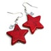 Chunky Red Star Dangle Earrings, Gemstone, Patriotic