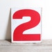 vintage double-sided red and white gas station numbers - no.2 / no.3