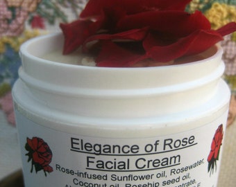 Facial Moisturizing Cream, Organic Face Cream, Sensitive Skin, Elegance of Rose, Roses, Day or Night Cream