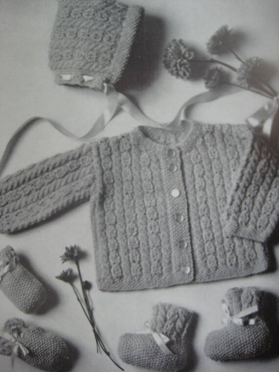 Vintage Knitting PDF Patterns Baby Set by vintageknitcrochet