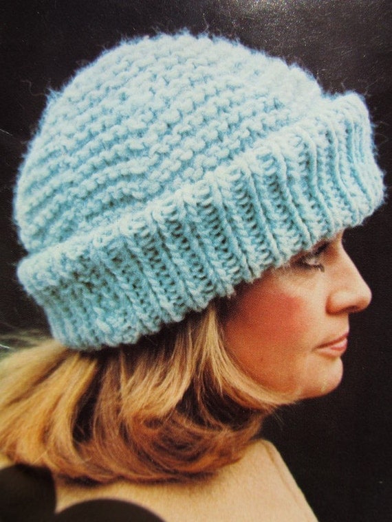 Knitted Hat PDF Pattern Vintage Pattern Ladies Knit Hat