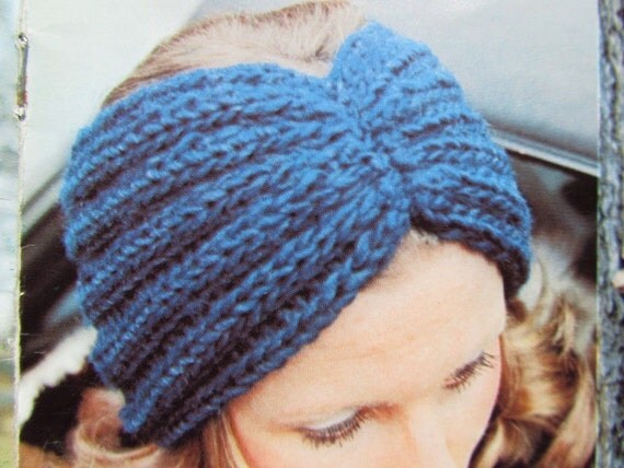 Knitted Earwarmer Pattern Knit Headband Pattern Vintage PDF