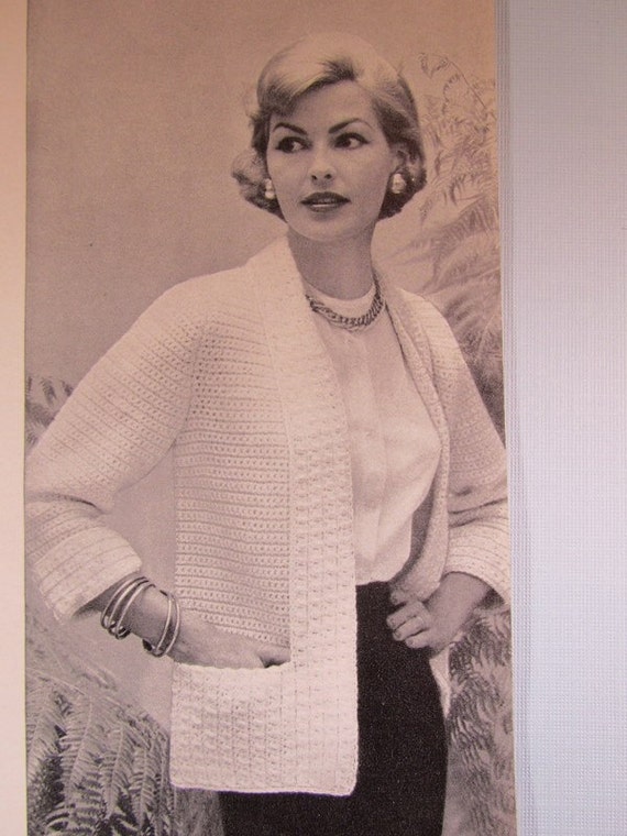 Crochet Sweater Pattern 1950's Vintage Pattern