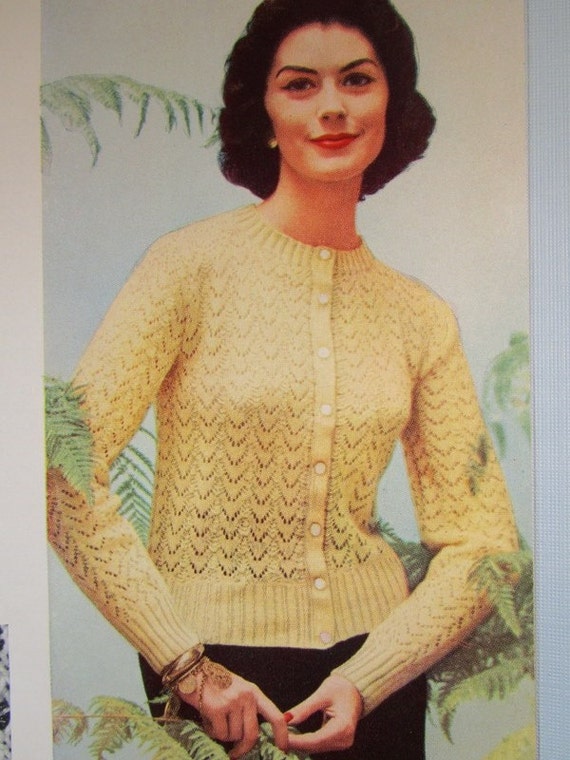 Items similar to PDF Knit Sweater Pattern 1950's Vintage Pattern