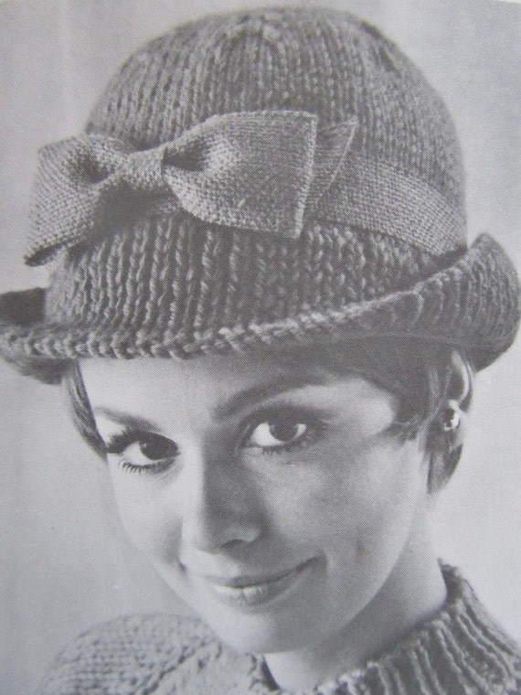 Knit Hat Patterns Knit Hat Women Vintage Patterns PDF