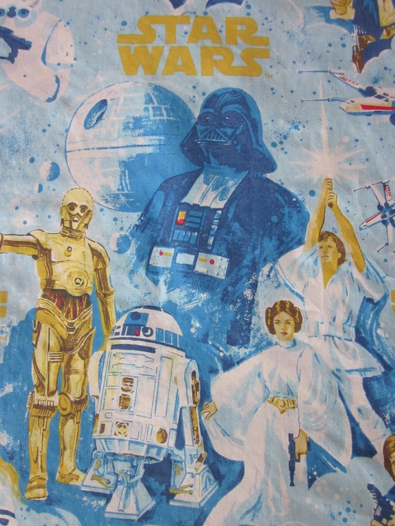 Vintage Star Wars Twin Bed Sheets and Pillowcase by 