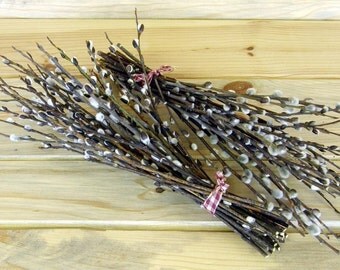 WOODLAND Natural Pussy Willow Bunches - Spring Country Decoration - Rustic Weddings - Wedding Decor