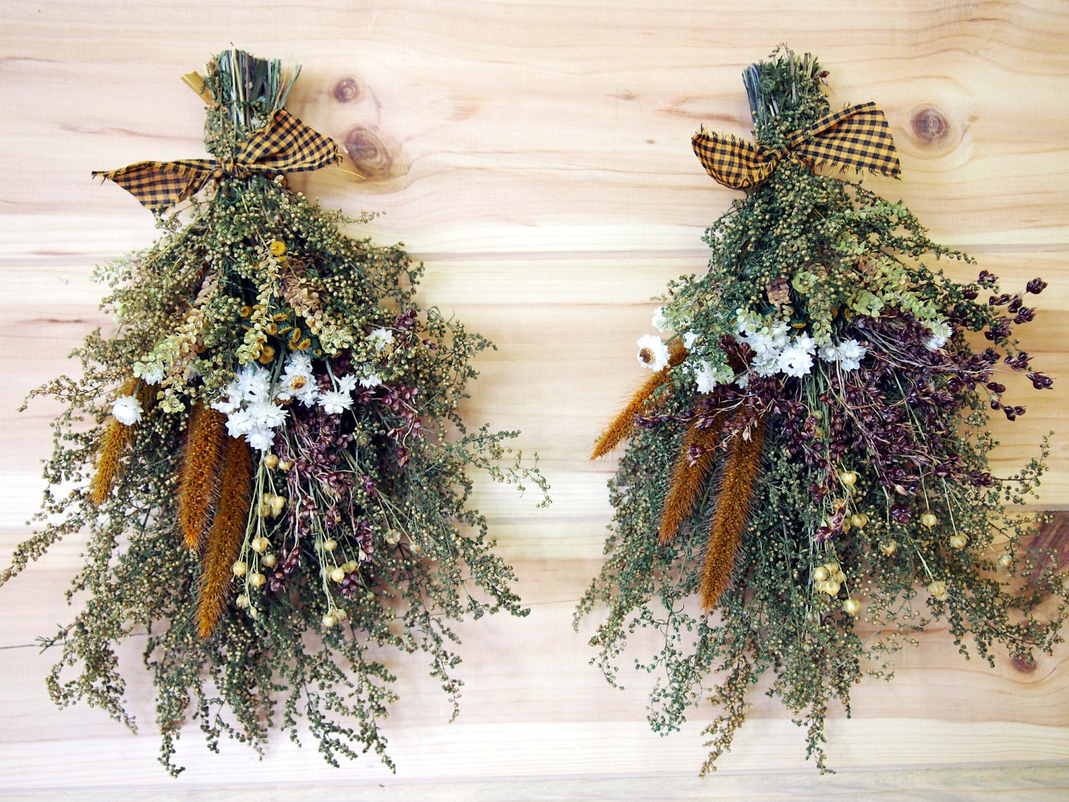 Two Country Autumn Dried Flower Swags