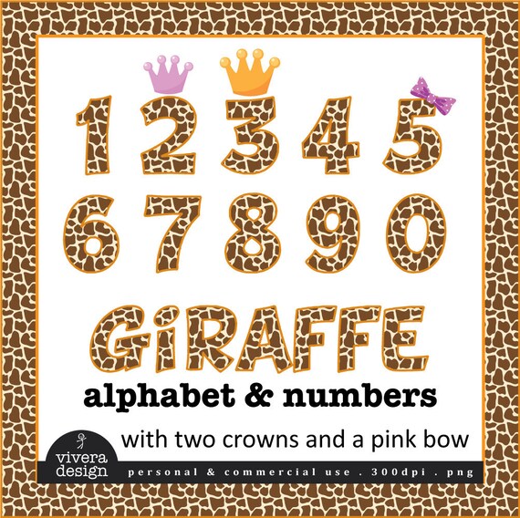 giraffe alphabet and number puzzle