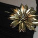 SALE Quilted Cross Body/Shoulder Hip Bag, Black with Removable Vintage Goldtone Flower Brooch Pin, Unique mini purse, Brides purse, gift