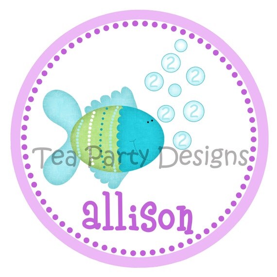 Blue Lagoon...Personalized Fish Party Iron-on Shirt Transfer Il_570xn