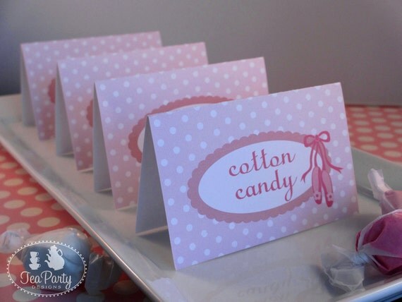 Ballerina Party Custom Tent Place Cards - My Little Ballerina Collection from Tea Party Designs Il_570xn