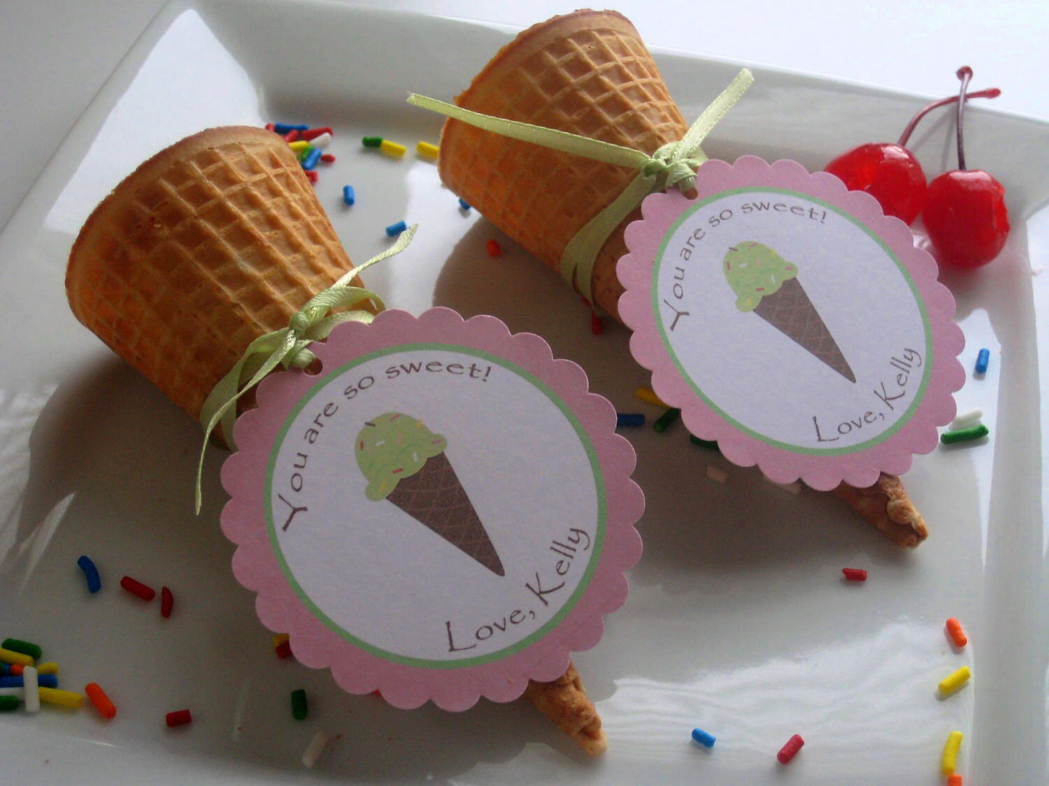 Ice Cream Party Custom Favor Tags Ice Cream Social
