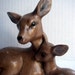 Mama and Baby - VINTAGE - Woodland Deer Figurines - Nature - Fawn - Doe - Statue