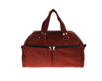 Red Corduroy, Backpack ,padded laptop bag, Overnight Bag - Neo