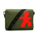 Messenger Bag,Student Bag,artistic,colorful Bag - Schmooze in Green and Red