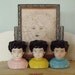 3 Vintage Ceramic Doll Heads