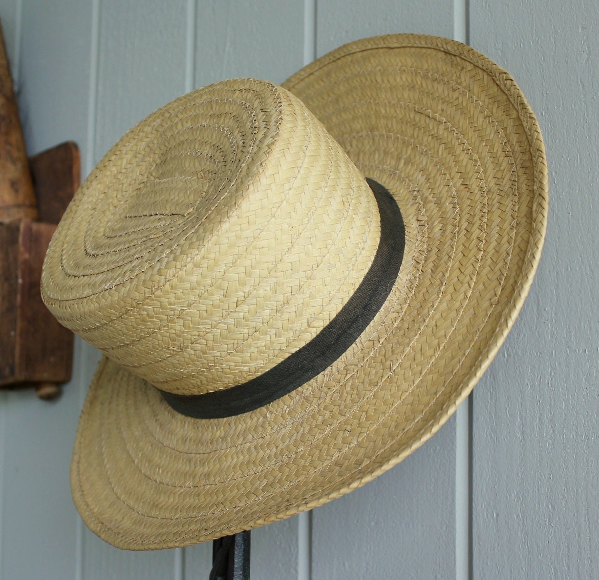 Vintage Mens Amish Style Straw Hat