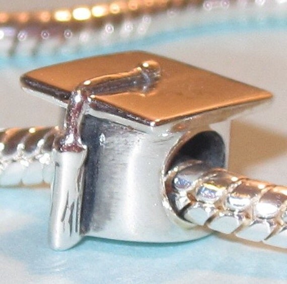 Items similar to Sterling Silver Graduation Cap Charm fits Pandora
