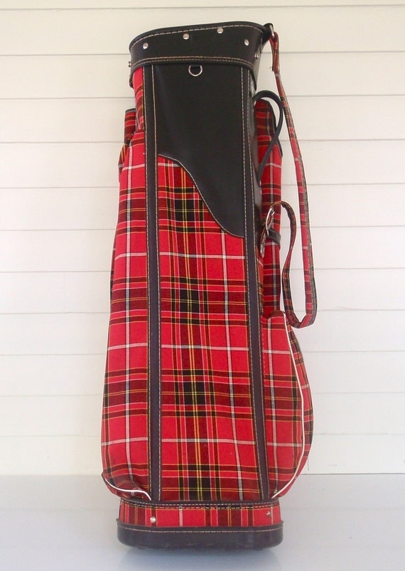 1950s Spalding Golf Bag Red Plaid Beauty