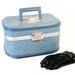 RESERVED FOR SM Blue Denim-Look Train Case