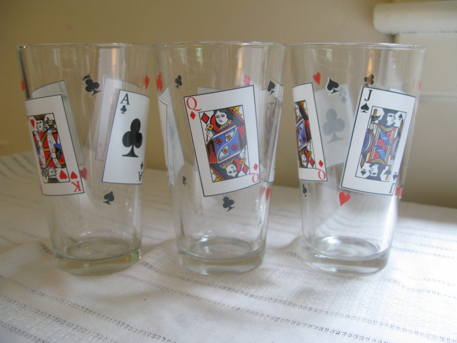 Vintage Playing Card Drinking Glasses