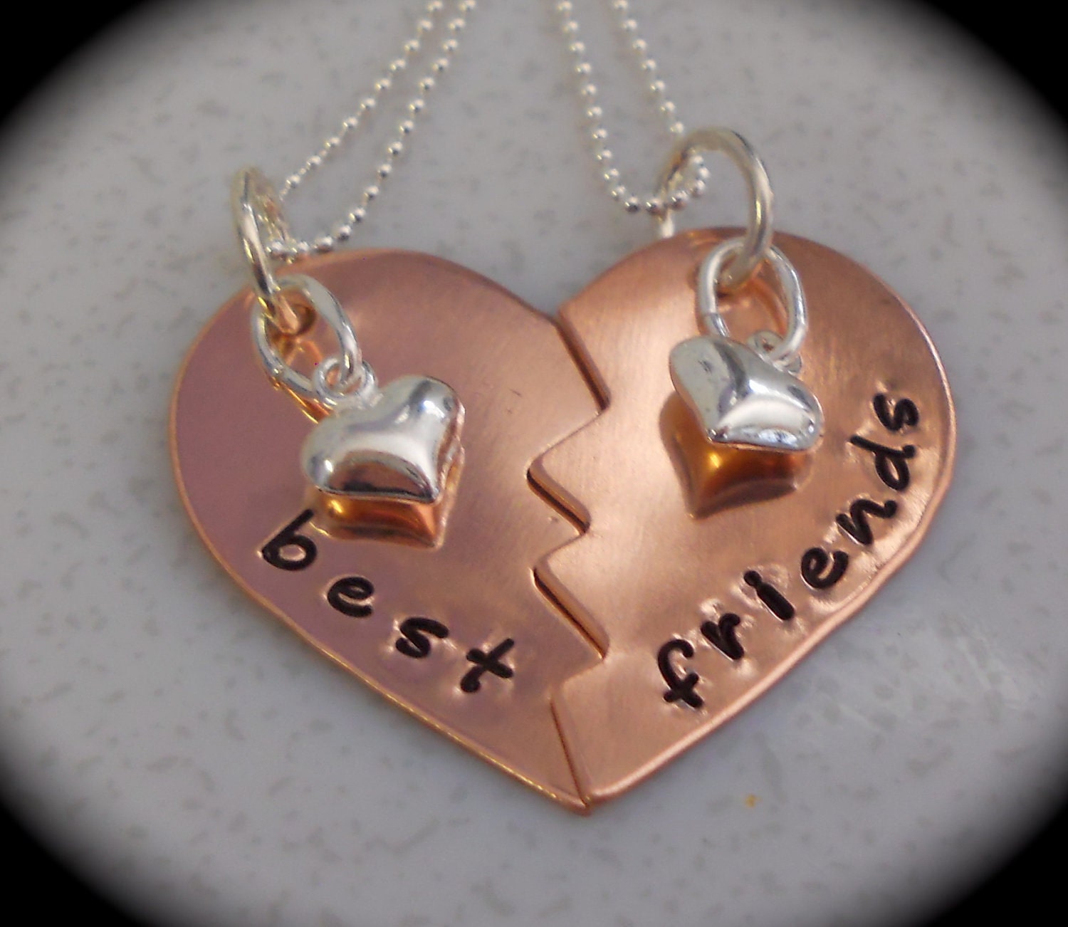 Best Friends Set Of Two Necklaces Broken Heart By Hbtdesigns 