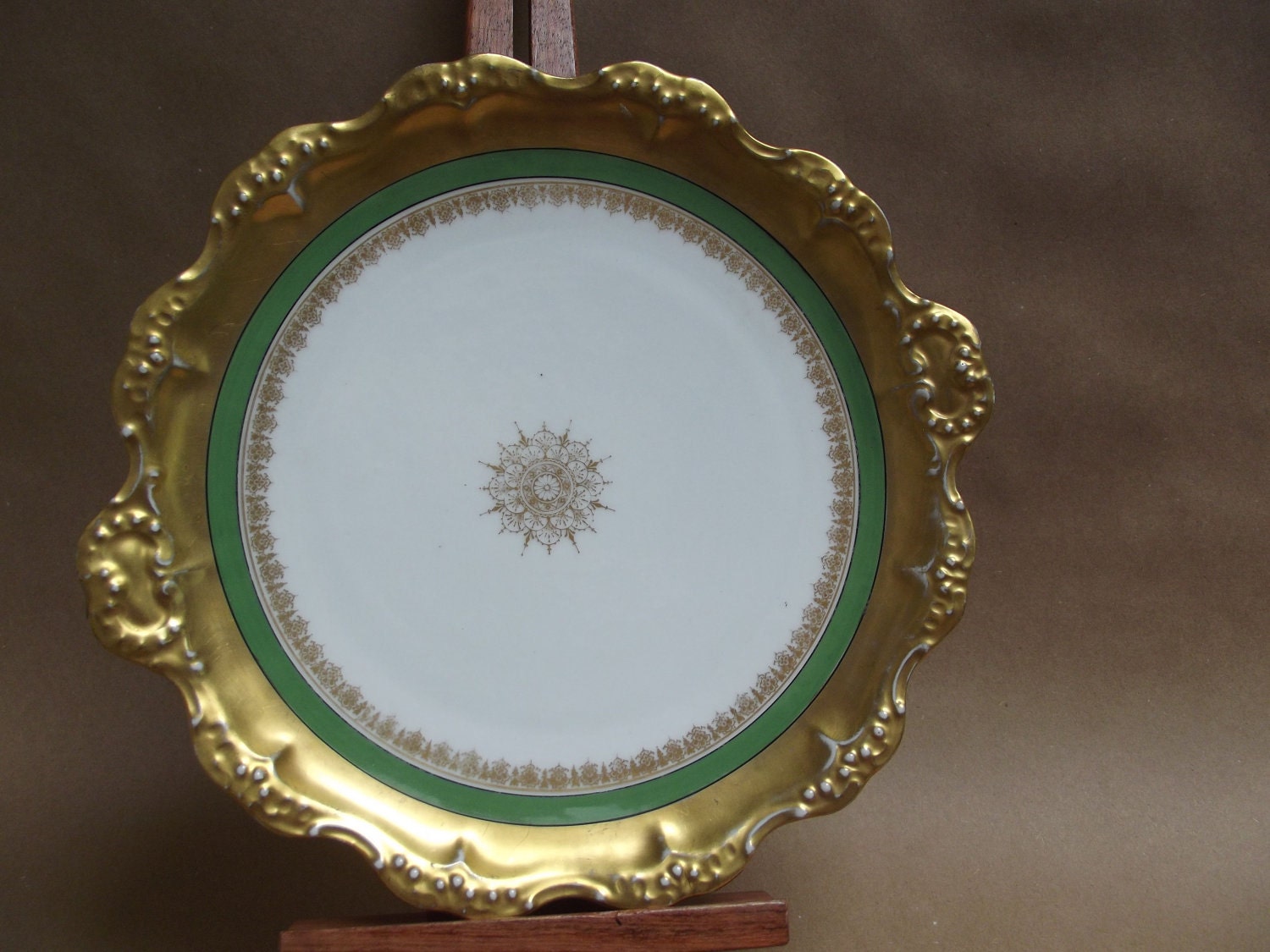 Vintage Limoges B&H Plate Wide Gold Border