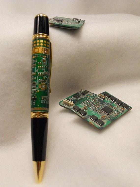 Circuit Board Pen by TravelingInkwell on Etsy