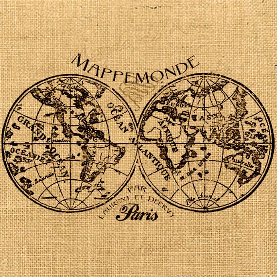 Carte de la mappemonde du monde globe vintage romantique paris