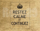 Items similar to INSTANT DOWNLOAD Keep Calm and Carry On in French