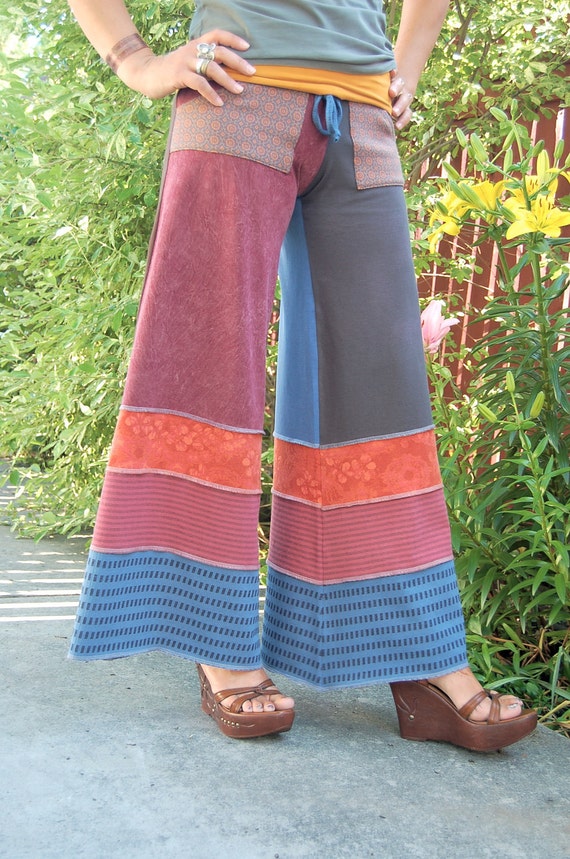 Upcycled Clothing patchwork Eco Gaucho PANTS repurposed