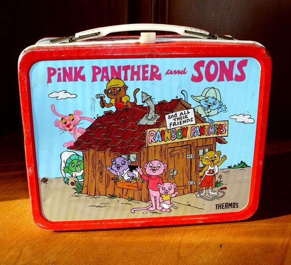 Vintage Lunch Box Pink Panther and Sons 1984