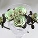 Bridal hair flower headband leather headband floral headband wedding hair accessory woodland wedding hairpiece green leather rose prom