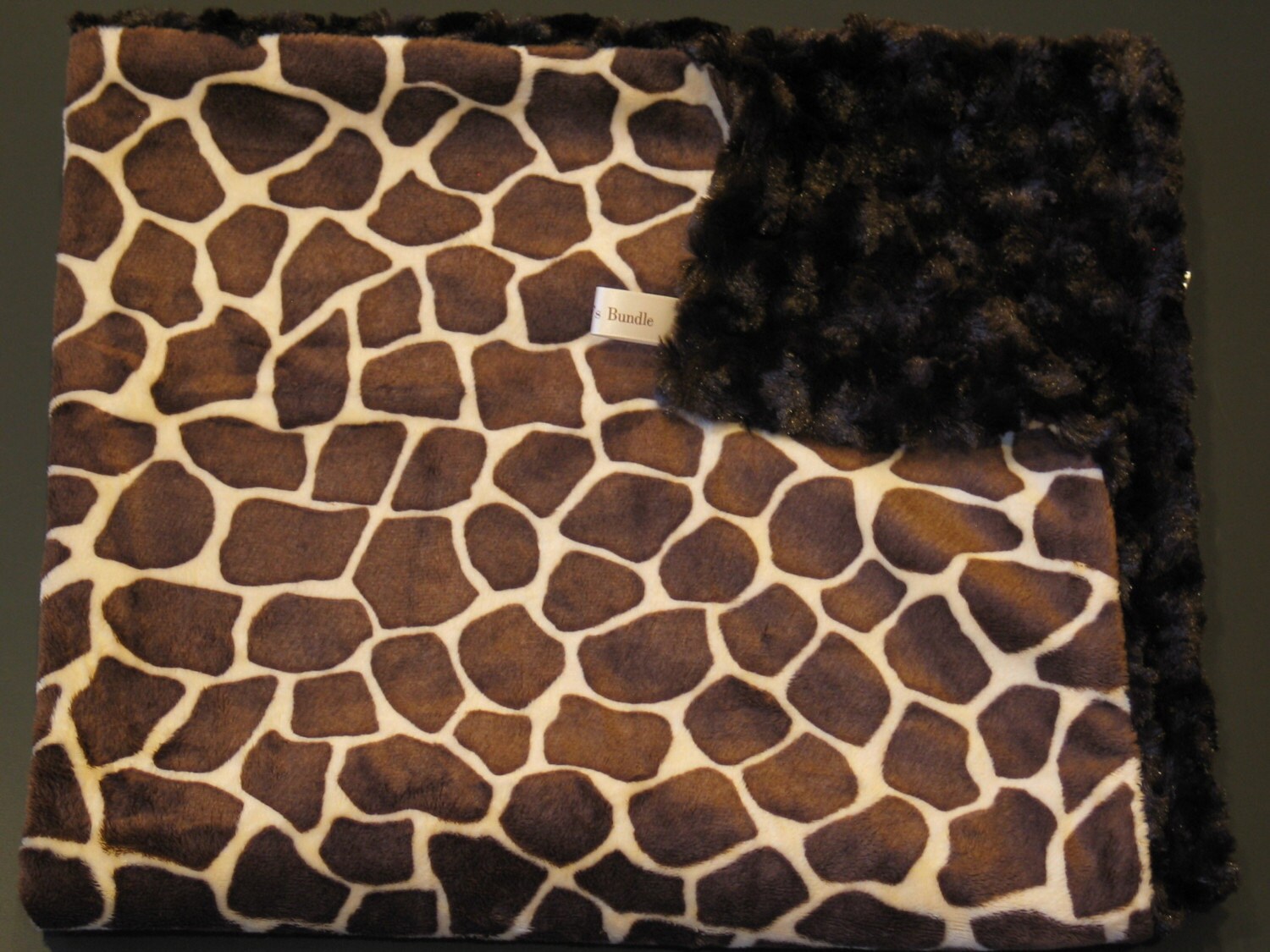 Giraffe Print Minky Baby Blanket