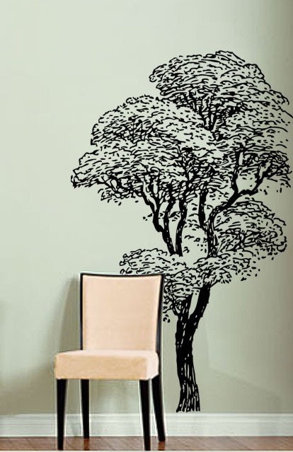 Vinyl Wall Decal Sticker Tall Tree 6ft tall Decoration