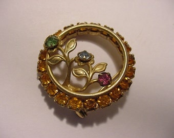 Vintage Rhinestone Flower Brooch 2011 - 568