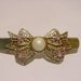 Vintage Made In France Pink Rhinestone And Faux Pearl Bow Hair Barrett 11 - 747