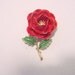 Vintage 1960's Era Crown Trifari Red Flower Brooch 12 - 286
