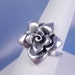 Vintage Sterling Rose Flower Ring FREE SHIPPING
