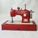 RESERVED FOR MEILING --Vintage Casige Toy Sewing Machine Red Made in Western Germany