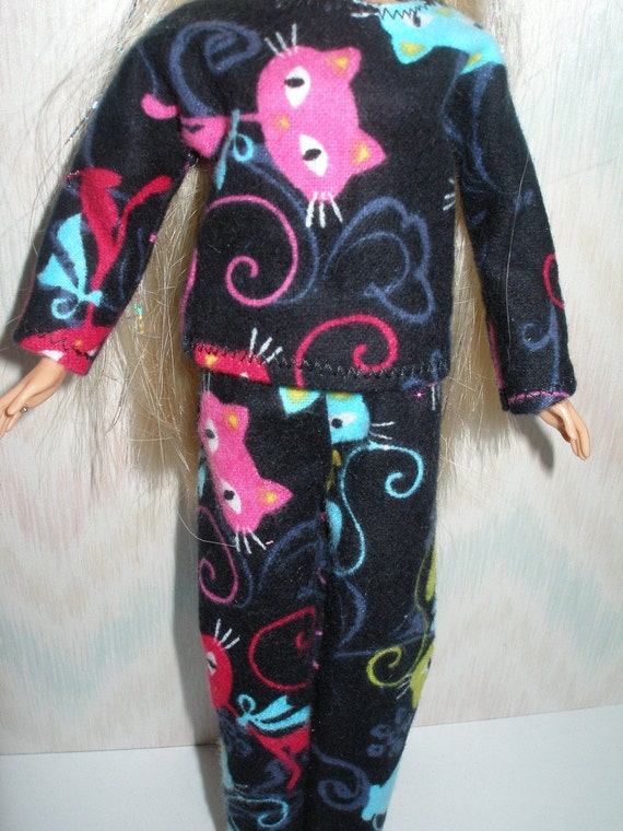 Handmade Barbie Doll Clothes Flannel Pajamas