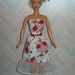 Handmade Barbie clothes - white and red holiday dress
