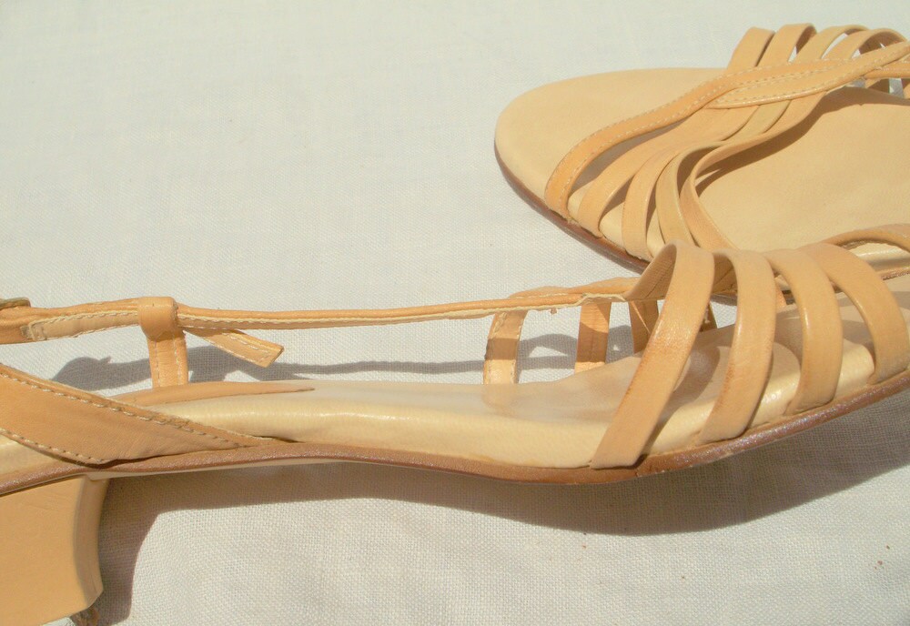 nude leather strappy sandals
