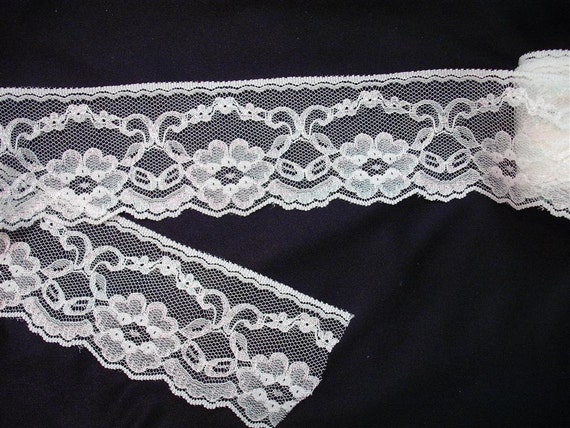 Vintage Wide Lace Trim Ivory Color By the Yard by EKSupplies