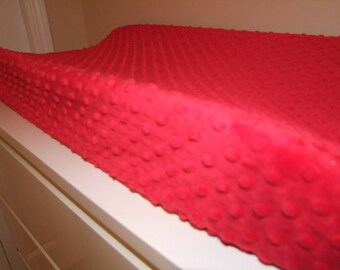 RED Minky Change Pad Cover- Red Change Pad Cover- Minky Changing Pad Cover- Diaper Cover- Minky Changing Cover- Ships out in 1-3 Days