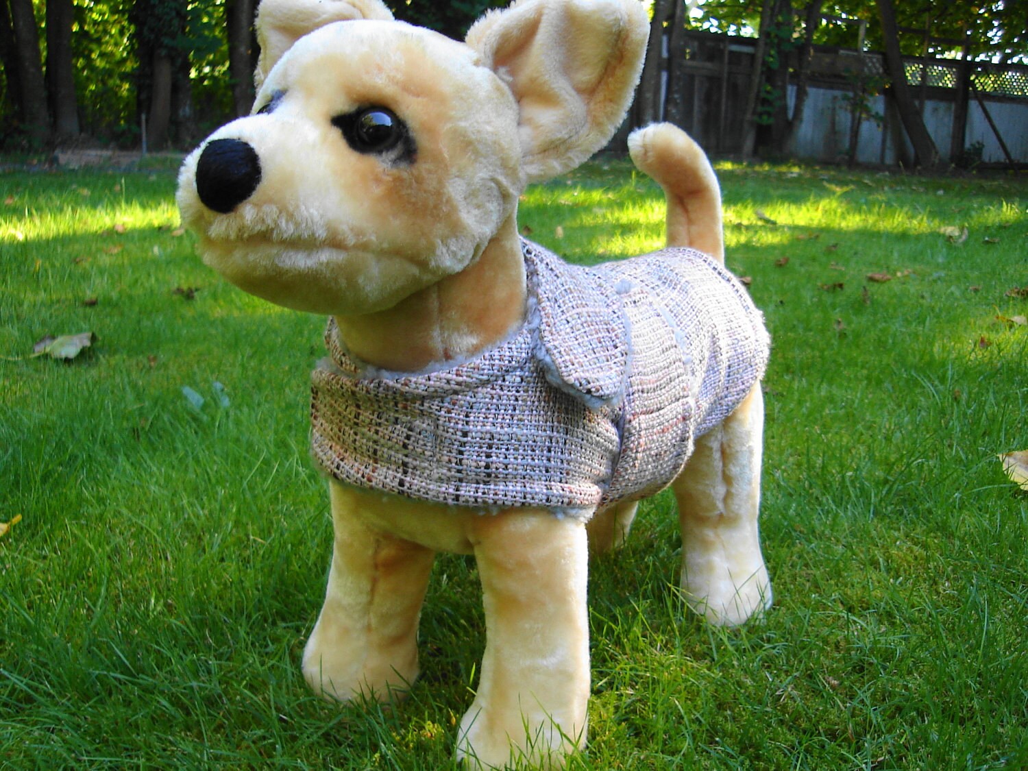 Dog Jacket Pink Tweed Coat Size XX Small 8 to 10 Inch