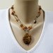 Beaded Stone Pendant Necklace for the Caramel Coffee Lover - Chocolate Brown Tan Cream Agate Stone Sea Glass - Neutral Pendant Necklace
