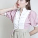 Vintage military band cotton tricolor pink camel taupe white dolman sleeve edwardian sleeve medium large day dress avant garde 0071