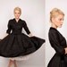 1950s Cocktail Dress / Black Dress / Couture Dress / Cocktail Party / Black Velvet Dress / Black Silk Dress / Mad Men 0492